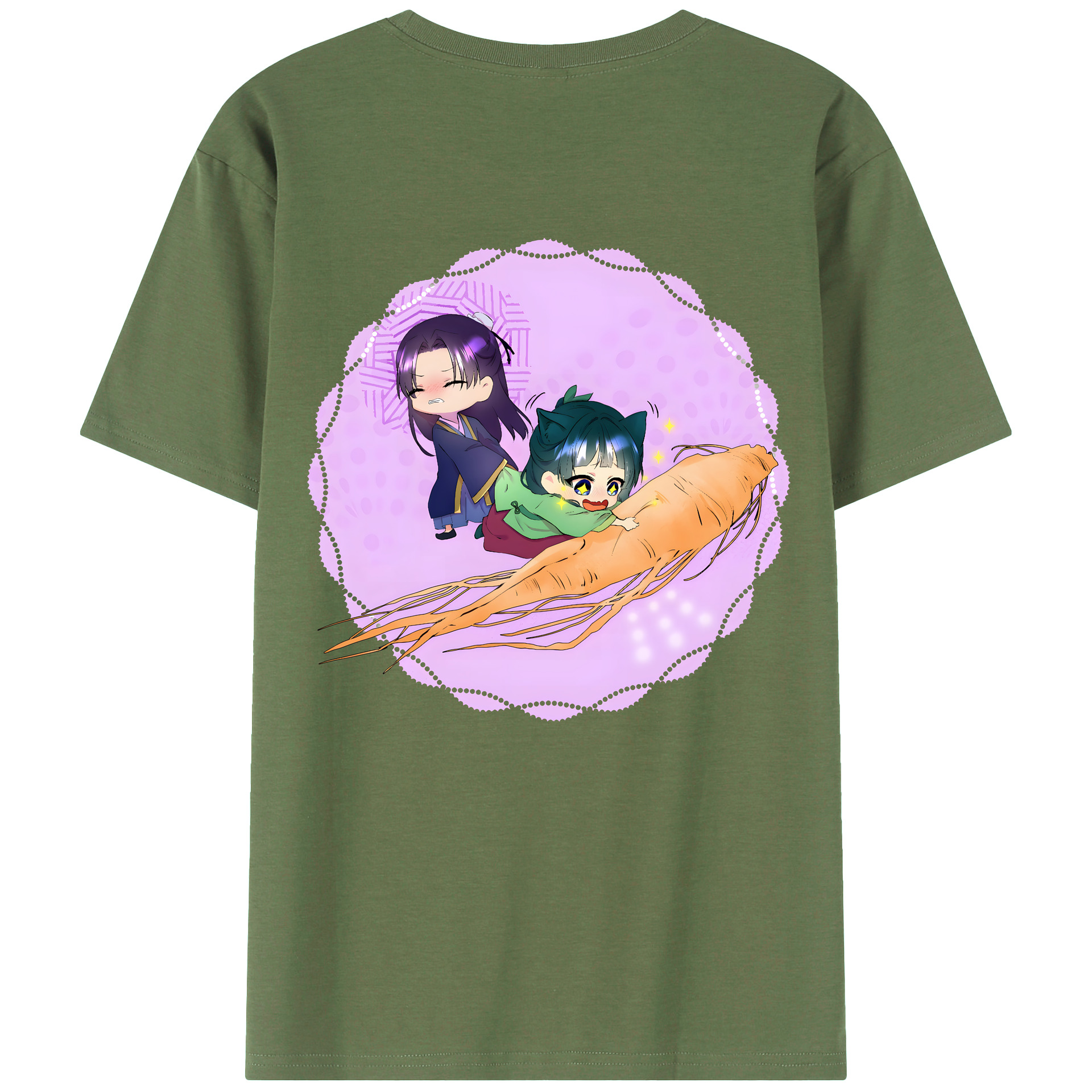 （画像用） 薬屋のひとりごと The Apothecary Diaries 綿100％ メンズ半袖Tシャツ（バックプリント） 通気性